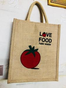 High Quality Eco-Friendly Jute Tote <b>Bags</b> Lace Prints Custom <b>Foldable</b> Ladies' <b>Shopping</b> Gifts Geometric Collection Indian - Product Image 3