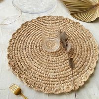 Sous-plats et sets de table classiques en jonc de mer naturel tressé à la main, écologiques, accessoires de table