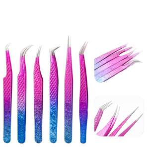 Pince à épiler pour sourcils Manucure personnalisée avec logo privé Extension de cils Pince à épiler à 90 degrés Pince à épiler à pointe en fibre - Product Image 1