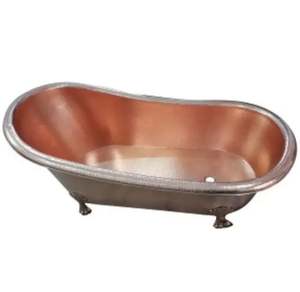Luxury Modern Design Copper <b>Bath</b> Tub Rectangle Nickle Double Slipper Free Standing Wholesale Price <b>for</b> Luxury Bathroom Villa - Product Image 4