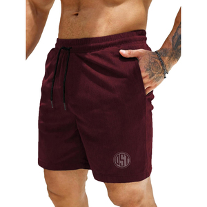 Shorts de sport décontractés pour hommes, taille mi-haute, en laine et 100 % polyester, écologiques, respirants et à séchage rapide, vente en gros - Product Image 1