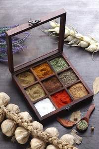 Boîte à épices en bois massif, artisanat artisanal de qualité supérieure, prix d'usine en gros - Product Image 2