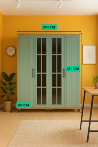 Armario Moderno de 4 Puertas Arion Kids Gulsun, Armario de Gran Volumen con Patas de Madera, Diseño Elegante - Product Image 3