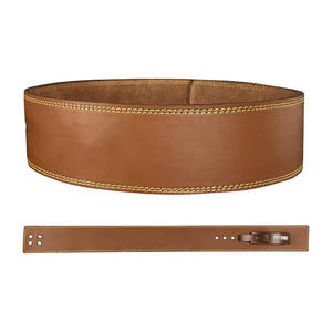 Ceinture de musculation en cuir de gymnastique avec logo personnalisé Ceinture d'entraînement en cuir de vachette robuste Boucle de levier d'haltérophilie lourde Livraison directe - Product Image 2