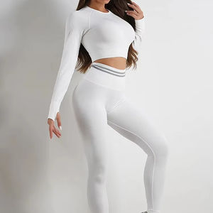 Shorts de Yoga Personalizados para Mujer, Cintura Alta, Cordón Ajustable, Color Sólido, Sin Costuras, Transpirables, de Spandex/Nailon, para Gimnasio, Fitness y Running - Product Image 1