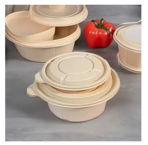 Boîte alimentaire à forte demande, biodégradable, recyclable, jetable, en bagasse de canne à sucre, étanche - Product Image 4