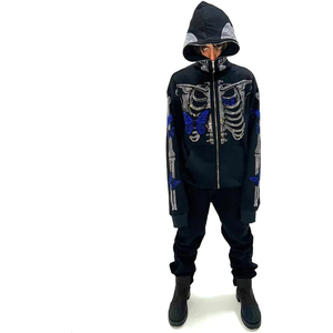 Conjunto Deportivo de Dos Piezas para Hombre, Estilo Urbano, Invierno 2025, Estampado con Pedrería, Personalizado - Product Image 3