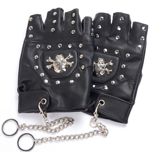 Guantes DE SEGURIDAD lisos con pantalla táctil de cuero PU para hombre, estilo Punk de medio dedo para viajes, conducción, gimnasio, Fitness - Product Image 2