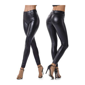 High Quality PU Leather Men's Winter Jogger Pants Breathable Elastic Mid Custom Logo Direct Manufacturer Wholesale Street Style - Product Image 3