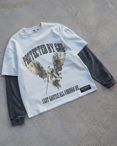 Derniers t-shirts en coton peigné lourd de 220g Vente en gros T-shirts unis pour hommes de grande taille 100% coton - Product Image 3