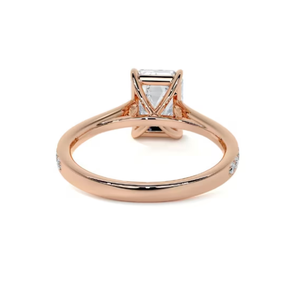 10k or jaune, or rose et or blanc taille émeraude laboratoire cultivé diamant bague de mariage taille émeraude diamant bague de fiançailles cadeau pour - Product Image 5