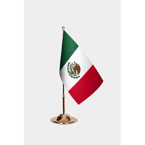 Drapeaux de bureau mexicains imprimés numériquement, mât de drapeau en aluminium - Product Image 2
