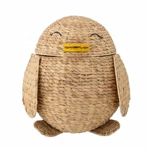 High Quality Hand Woven Durable Animal Style Storage Bag Penguin Shape Basket Cute Bird- Shaped Basket for Kids