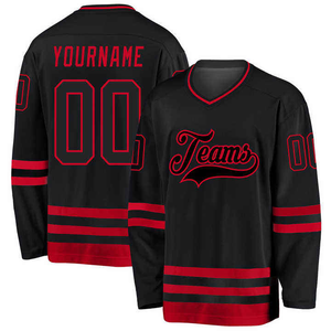 Maillot de hockey sur glace de sublimation personnalisé de haute qualité en gros avec séchage rapide respirant antibactérien 100% polyester sur mesure - Product Image 1