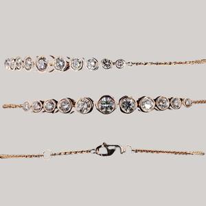 สร้อยข้อมือเพชรกลม1.23เก๋ไก๋14K โรสโกลด์ VVS EF ความคมชัด7นิ้วเครื่องประดับหรูหราเรียบง่าย - Product Image 3