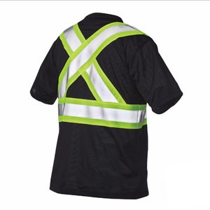 Custom High Visibility Reflective Safety t <b>Shirt</b> with <b>Short</b> <b>Sleeves</b> for <b>Men</b> Construction Hi Viz Work <b>Shirts</b> with Pocket T-<b>shirts</b> - Product Image 2