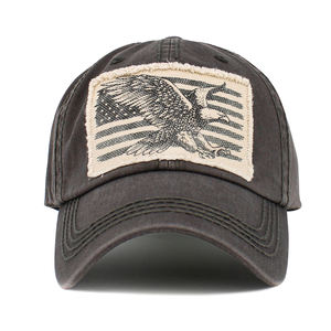 Verano Vintage desgastado lavado desgastado algodón gorra de béisbol camionero papá sombreros ajustable bandera americana gorras de malla - Product Image 4