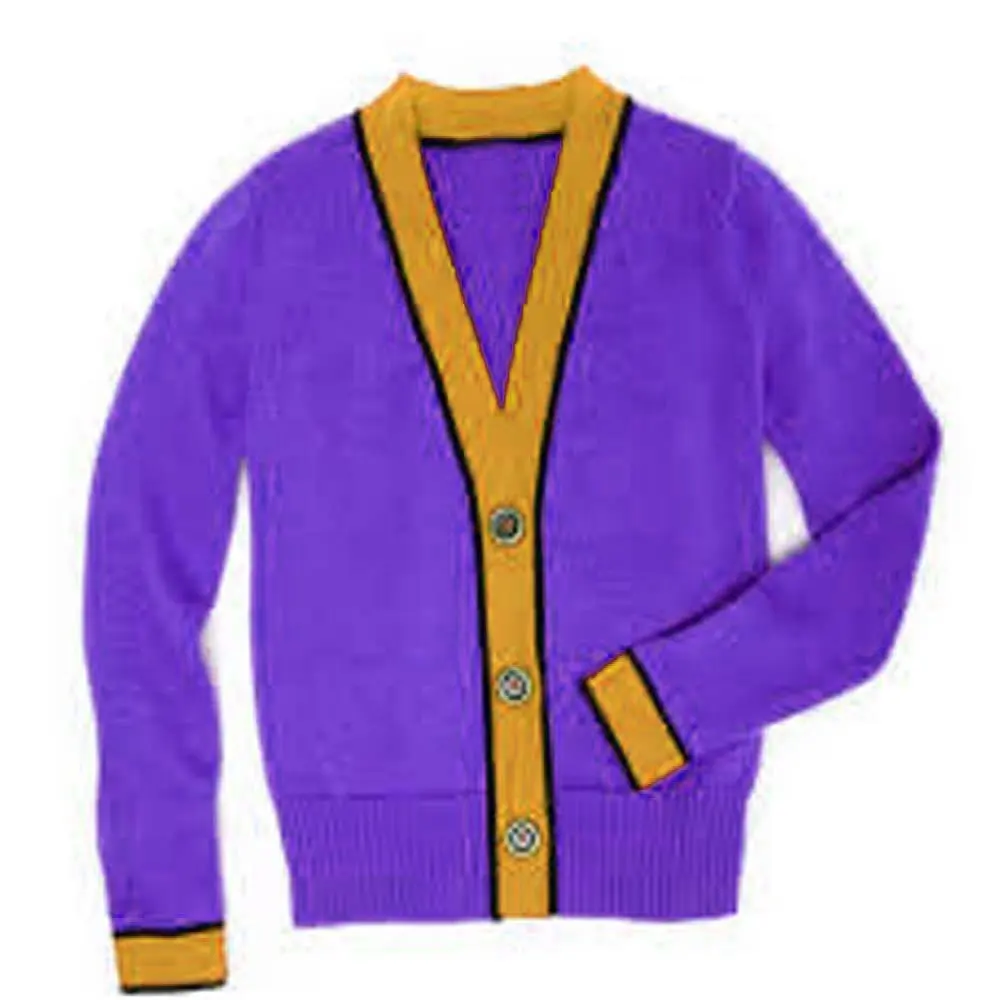 university College Sweater Open-Front button down Embroidered Patch chenille patch cardigan