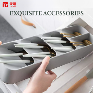 Panier coulissant moderne pour armoire <span class=keywords><strong>de</strong></span> <span class=keywords><strong>cuisine</strong></span>, en aluminium, organisateur <span class=keywords><strong>de</strong></span> tiroir à 3 côtés, égouttoir à vaisselle avec plateau à couverts pour rangement domestique - Product Image 3