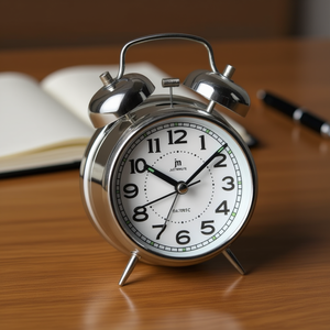 Reloj Despertador Plateado JA7041C de JUSTAMINUTE con Campanas para Escritorios y Mesas de Lowell - Product Image 3