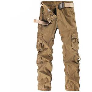 Pantalones Cargo Casuales Unisex de Cintura Media con Botones, Corte Recto, 100% Algodón - Product Image 5