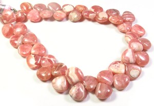 Gemas de Rodocrosita rosa de 8-9mm, cuentas lisas, hebra de 8 ", natural Rodocrosita, corazón de Colorado, cuentas pulidas - Product Image 2