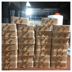 Cesta de Regalo de Bambú, Estructura de Bambú Resistente con Forro de Algodón para Juego de Picnic, Caja de Almacenamiento Reutilizable, Origen Vietnam - Product Image 1