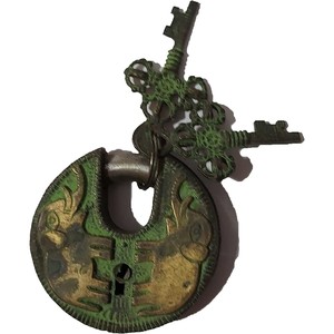 Brass Round Elephant Padlock - Lock with Keys - Working Functional - Brass Made Round Elephant Antique Lock - Product Image 1