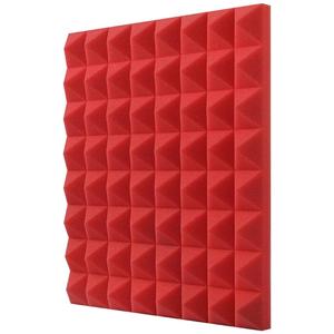 Pannelli Acustici Rossi Moderni, Confezione da 6, Design a Piramide 0,5m x 0,5m, Spessore 2 Pollici, per Studio Domestico e Soggiorno - Product Image 2