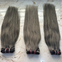Extensions de cheveux indiens Remy de qualité supérieure, grade 12A, provenant d'un seul donneur, 100% naturels, gris, vierges, lisses, en lots, toutes les couleurs