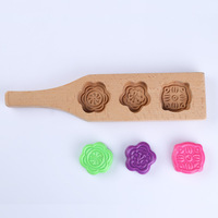 DT19 Moule en bois pour pain, gâteaux de lune, petits pains cuits à la vapeur, biscuits et desserts traditionnels