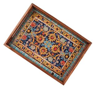 Esmalte de moda impreso gran oferta bandeja para servir y bandeja de vidrio para dulces estilo de lujo fruta seca y aperitivos tarros y bandeja a precio de fábrica - Product Image 1