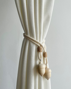 Acorn Curtain Ties, Cotton Curtain Ties, Log Acorn Trim, Home Decor, Curtain Ties - Product Image 2