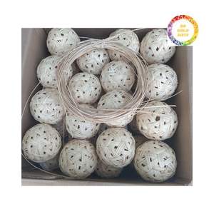 Bolas de mimbre decorativas naturales surtidas Acentos de decoración del hogar - Product Image 5