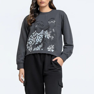 Sweatshirts décontractés pour femmes de qualité supérieure, 100% polyester, imprimés sur mesure, respirants, élégants, pulls, vente en gros OEM/ODM - Product Image 6