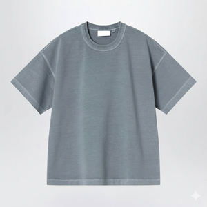 Camiseta de Gran Tamaño con Estampado Tejido, Estilo Vintage, Lavado Ácido Ecológico, Teñido con Pigmentos, 100% Algodón, Ropa Urbana para Hombre, Modelo 2026 - Product Image 1