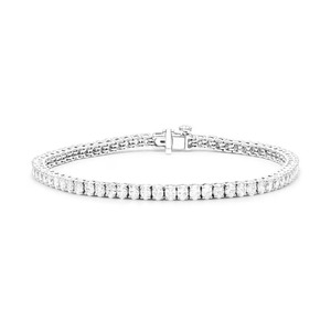 สร้อยข้อมือเพชรเทียมทรงรี 8 กะรัต แบบฝังสี่กรงเล็บ รุ่นขายดีที่สุด ทองคำแท้ 14K คุณภาพ F-VS2 ฝังแบบสี่กรงเล็บ - Product Image 1