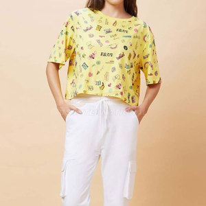 Design professionnel femmes à manches courtes t-shirt été nouveau décontracté confort coupe Boxy t-shirt respirant coton Polyester mélange Style - Product Image 6