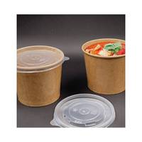 Tazón de Papel Kraft Marrón Desechable de 750 cc de Grado Alimenticio de Alta Calidad para Venta al por Mayor, Personalizable con Impresión, Apto para Microondas, para Ensaladas