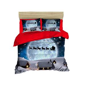 Parure de lit double moderne à imprimé numérique festif de Noël 200x220cm en coton Ranforce pour usage domestique - Product Image 6