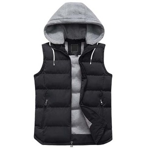 Puffer <b>Jackets</b> High Street Quality Hoodie Plain Solid Color <b>Men's</b> Down Puffer <b>Jackets</b> OEM Custom Printed Winter Sleeveless - Product Image 4