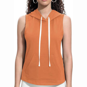 Doux au toucher femmes sweats à capuche sans manches moderne Streetwear léger haut tendance décontracté tous les jours Relax Fit élégant vêtements actifs - Product Image 1