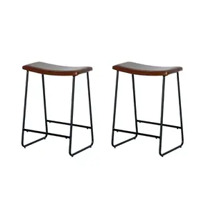 Pieds en métal noir enduit de poudre Tabourets de comptoir tabourets de bar avec siège en bois pour la maison et le magasin de cuisine pour tabourets de bar en quantité minimale de commande bas - Product Image 4