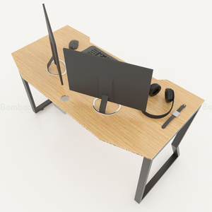 โต๊ะเกมมิ่ง GBamboo GB38006 รูปทรง M ขนาด 70x140 ซม. ขาไม้และพลาสติก พร้อมพื้นผิว MDF และเมลามีน - Product Image 3