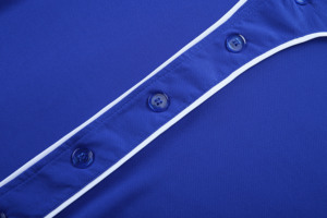 Royal Blue Ronpex International Baseball Jersey Short Sleeve <b>Button</b> Front Unisex Breathable Anti-Bacterial Moisture Wicking 100% - Product Image 5