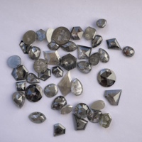 Diamants naturels gris-noirs sel et poivre taille rose, 2,4 carats, pierres hexagonales en forme de cerf-volant, diamants lâches pour bijoux, couleur fantaisie