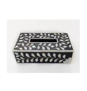 กล่องทิชชู่ฝังกระดูกทรงสี่เหลี่ยมขัดเงาทำมือ - Product Image 4