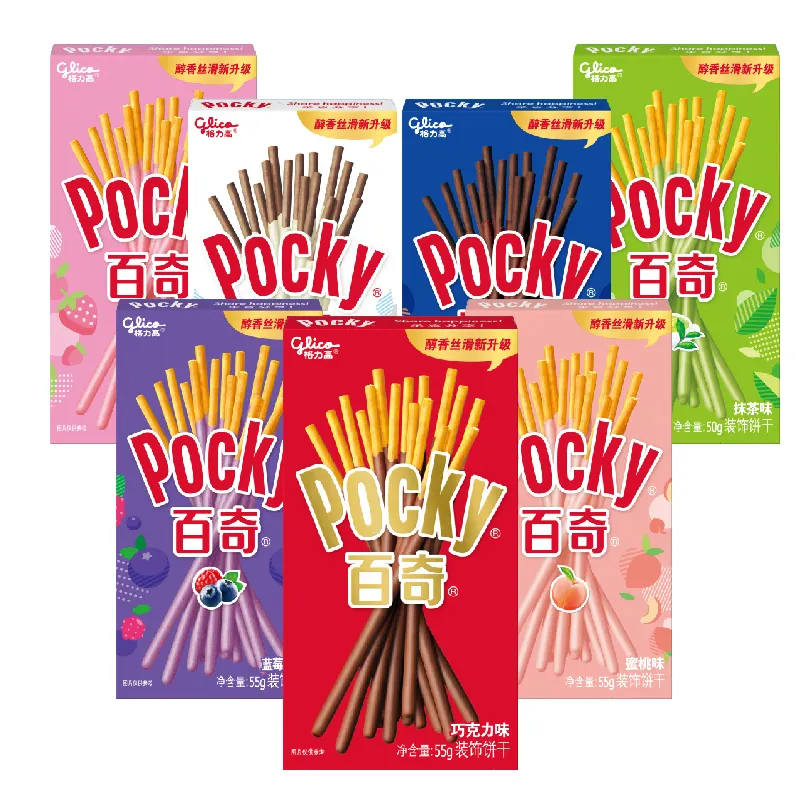 Goedkope Fabrieksprijs 55G Pocky 'S Sandwich Biscuit Pocky Chocolade Chip Koekjesstok