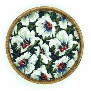 Handcrafted <b>Gold</b> MDF <b>Wood</b> Rectangle Serving Tray Hand <b>Painted</b> Decorative Resin Tray with Model Pattern - Product Image 1