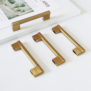 Poignée de meuble moderne dorée en acier inoxydable avec base en alliage d'aluminium pour cuisine, armoire et placard - Product Image 1